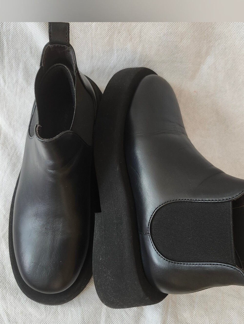 Marsell Unisex The Gommello Leather Ankle Boots In Black Sz 35